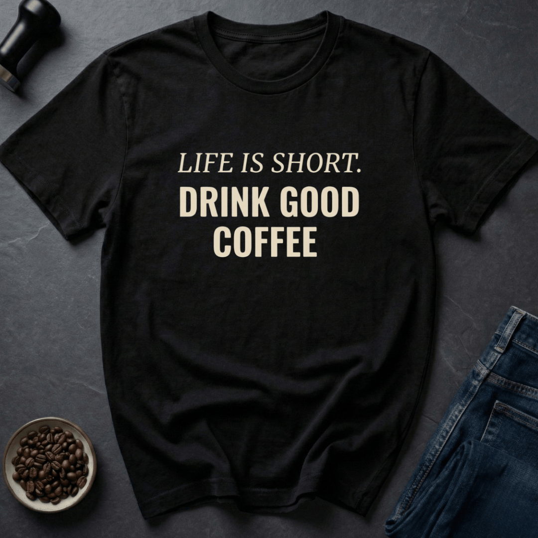 Coffee graphic Stay Caffeinated T-Shirt in Dark Chocolate / S by Caffeine Dept