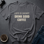 Coffee graphic Stay Caffeinated T-Shirt in Dark Chocolate / S by Caffeine Dept