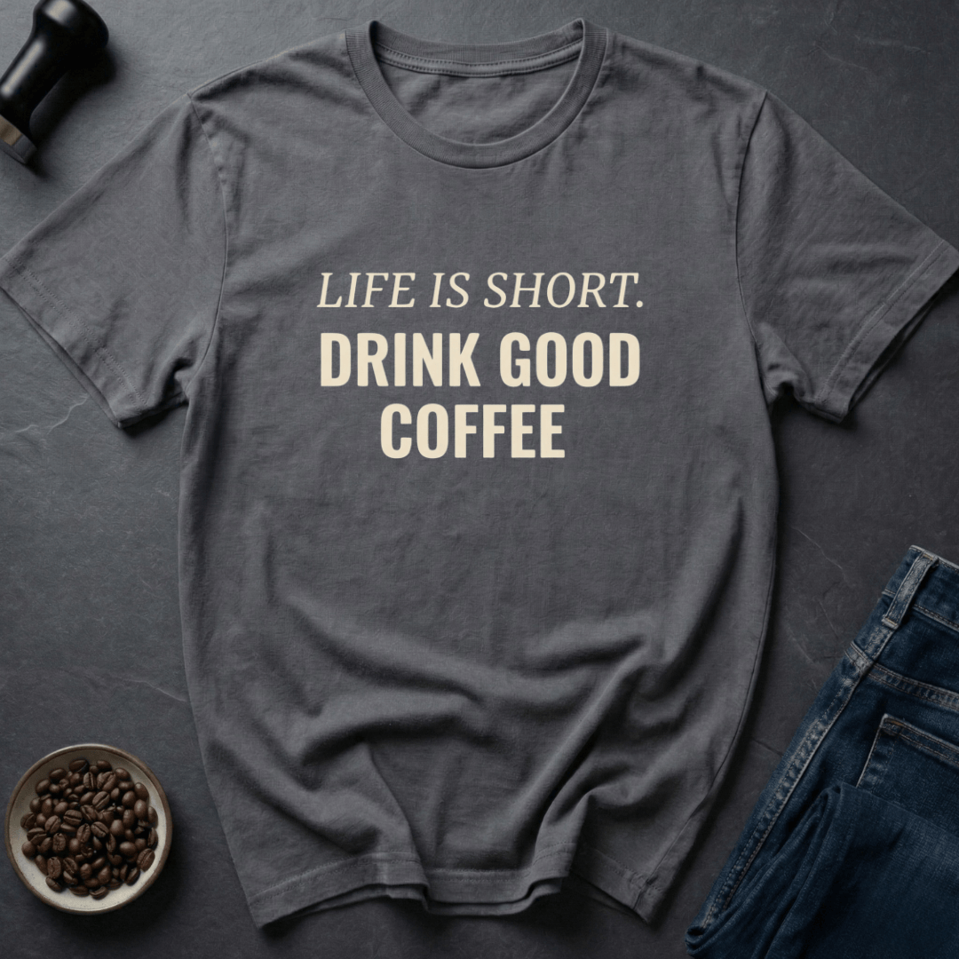 Coffee graphic Stay Caffeinated T-Shirt in Dark Chocolate / S by Caffeine Dept