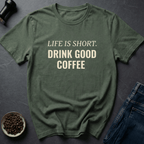 Coffee graphic Stay Caffeinated T-Shirt in Dark Chocolate / S by Caffeine Dept