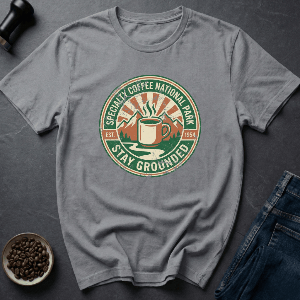 Coffee graphic Stay Grounded T-Shirt in Sport Grey / S by Caffeine Dept