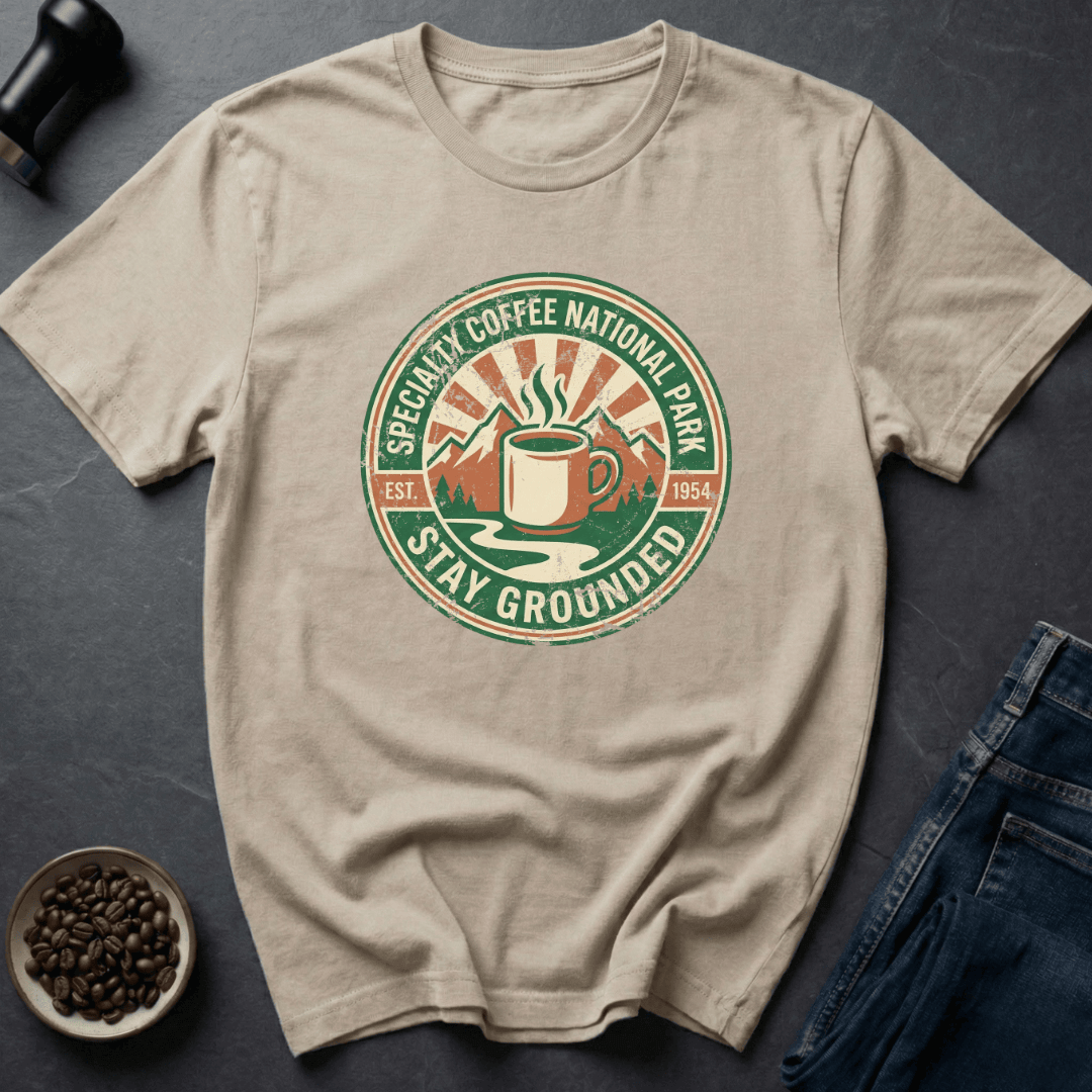 Coffee graphic Stay Grounded T-Shirt in Sport Grey / S by Caffeine Dept