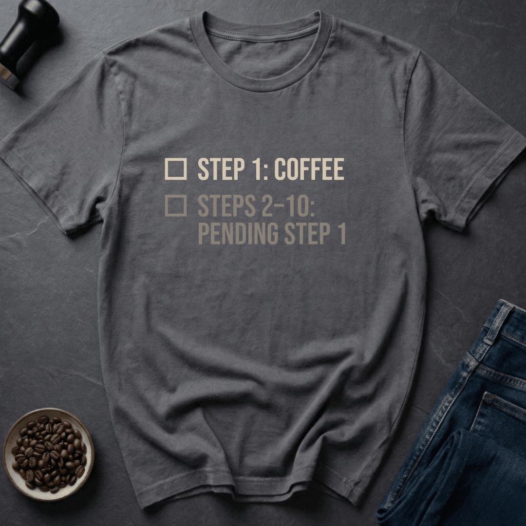Coffee graphic Step Coffee T-Shirt in Dark Chocolate / S by Caffeine Dept