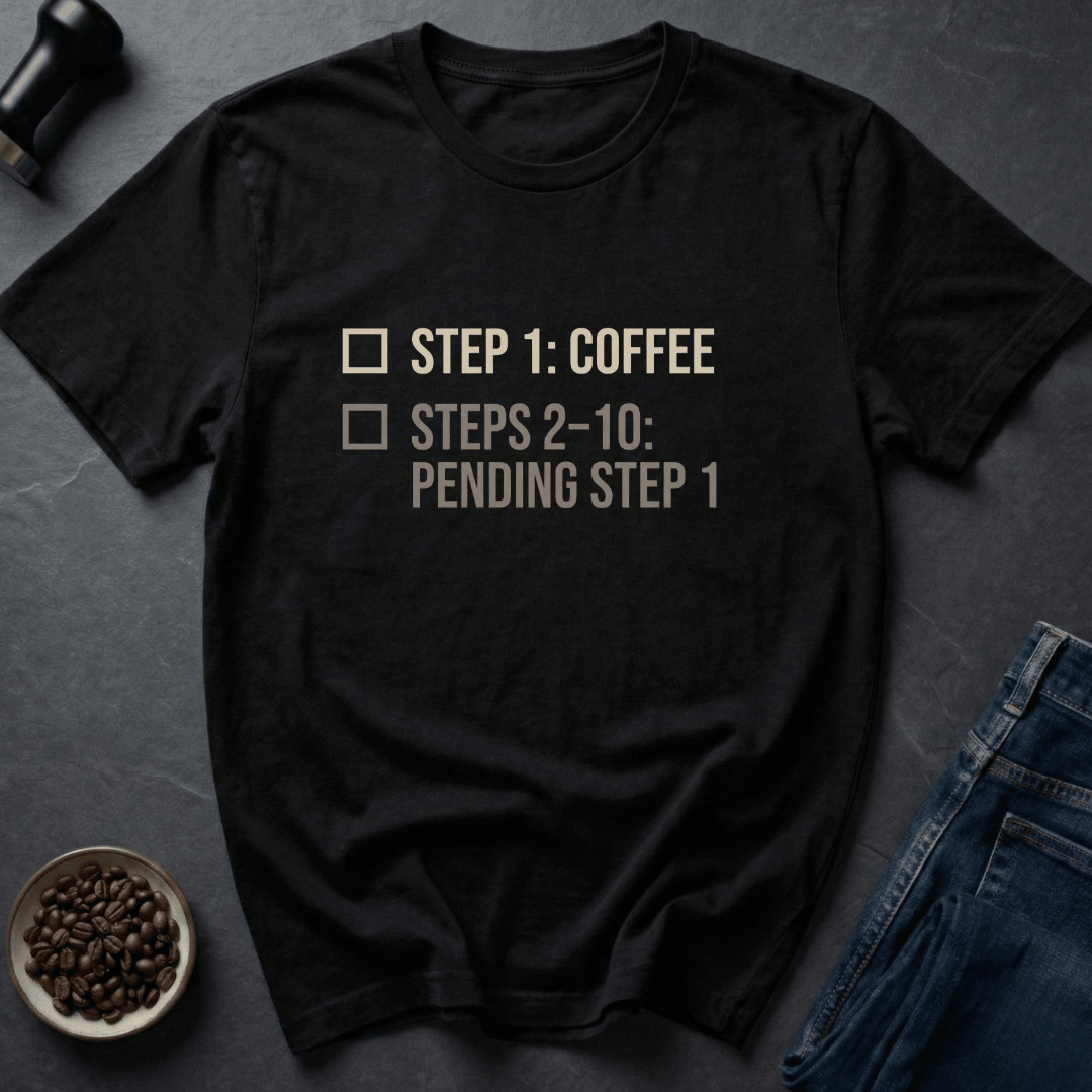 Coffee graphic Step Coffee T-Shirt in Dark Chocolate / S by Caffeine Dept