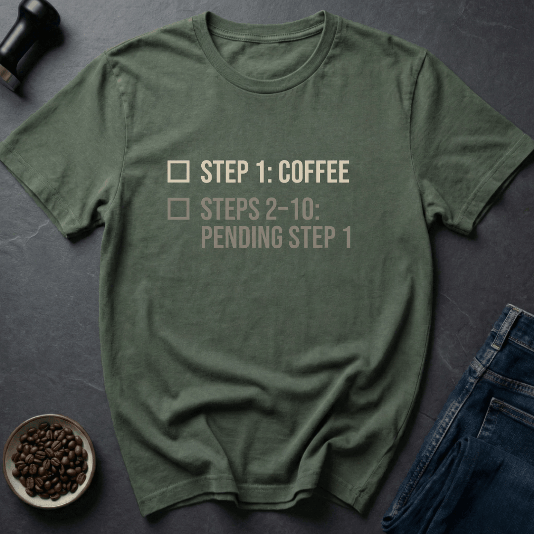 Coffee graphic Step Coffee T-Shirt in Dark Chocolate / S by Caffeine Dept