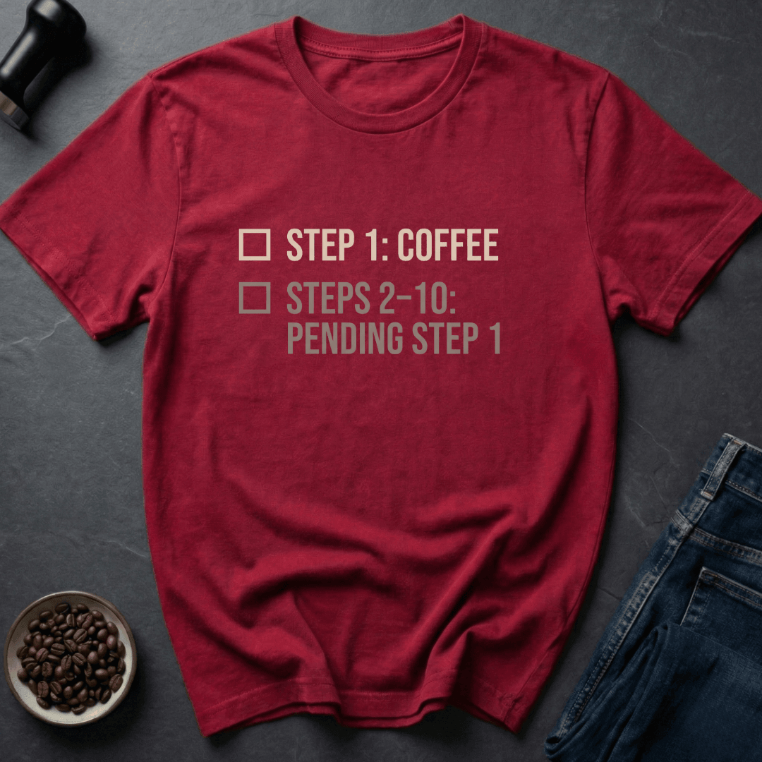 Coffee graphic Step Coffee T-Shirt in Dark Chocolate / S by Caffeine Dept