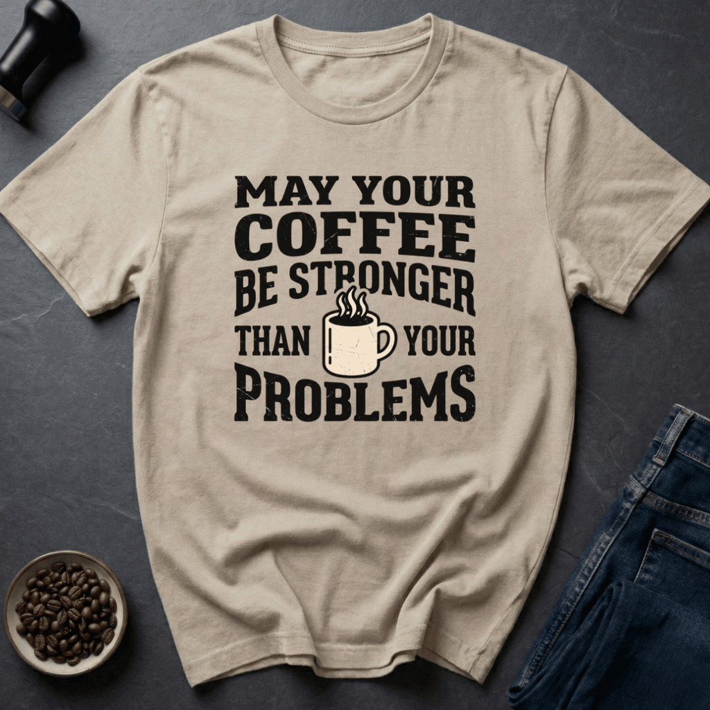 Coffee graphic Stronger Coffee T-Shirt in Sand / S by Caffeine Dept