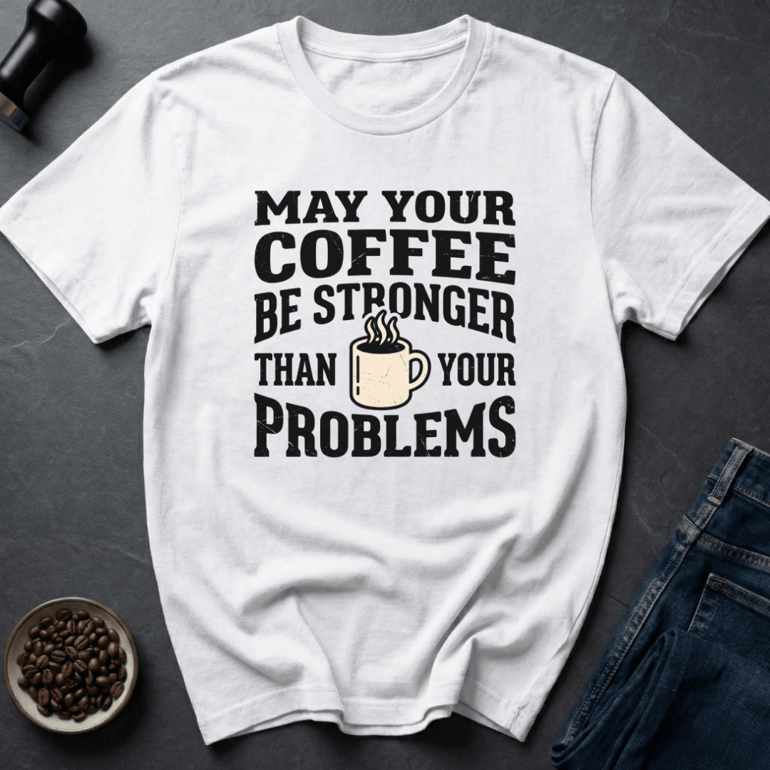 Coffee graphic Stronger Coffee T-Shirt in Sand / S by Caffeine Dept