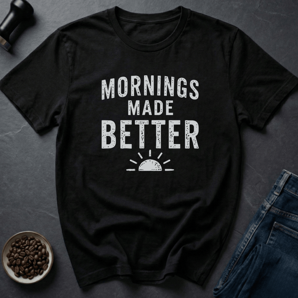 Coffee graphic Sun Up T-Shirt in Black / S by Caffeine Dept