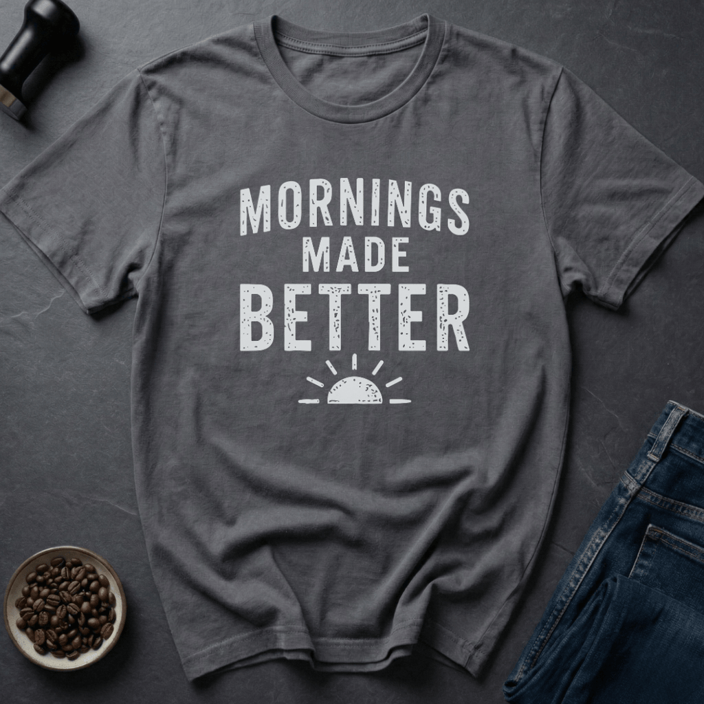Coffee graphic Sun Up T-Shirt in Charcoal / S by Caffeine Dept