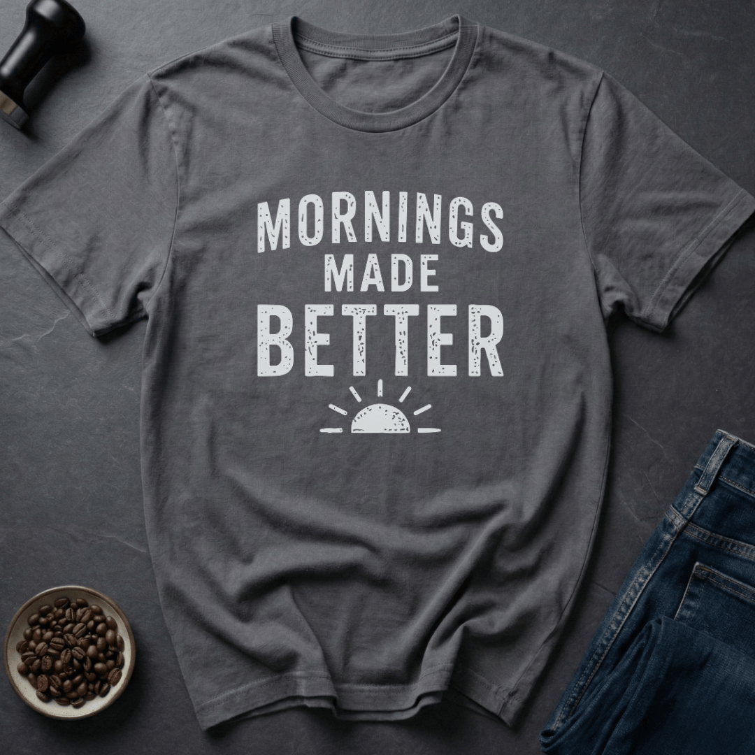 Coffee graphic Sun Up T-Shirt in Charcoal / S by Caffeine Dept