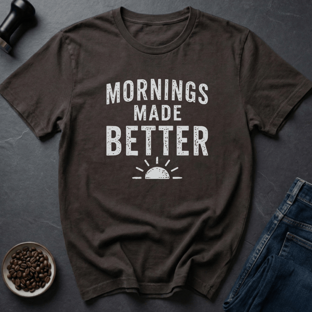 Coffee graphic Sun Up T-Shirt in Dark Chocolate / S by Caffeine Dept