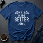 Coffee graphic Sun Up T-Shirt in Royal / S by Caffeine Dept