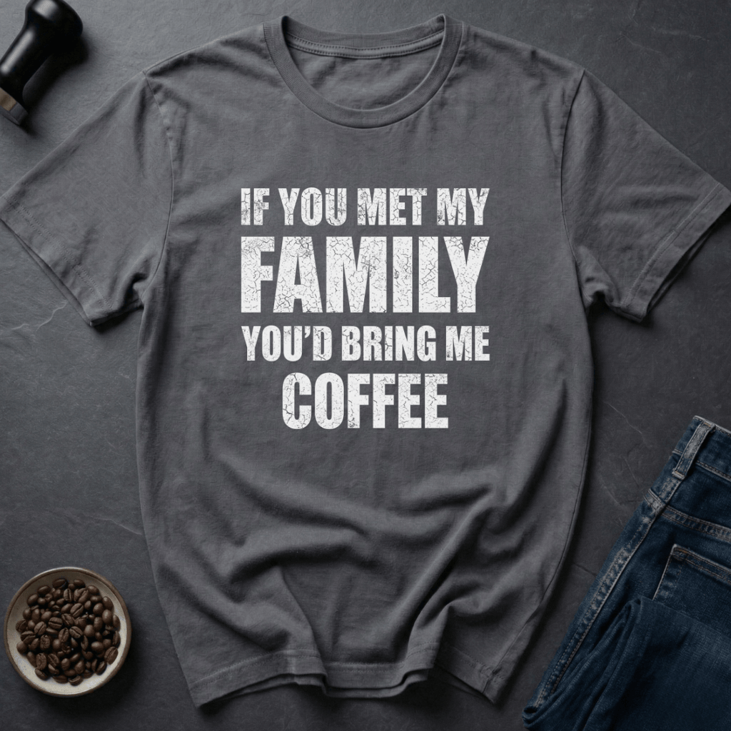 Coffee graphic Survival Brew T-Shirt in Charcoal / S by Caffeine Dept