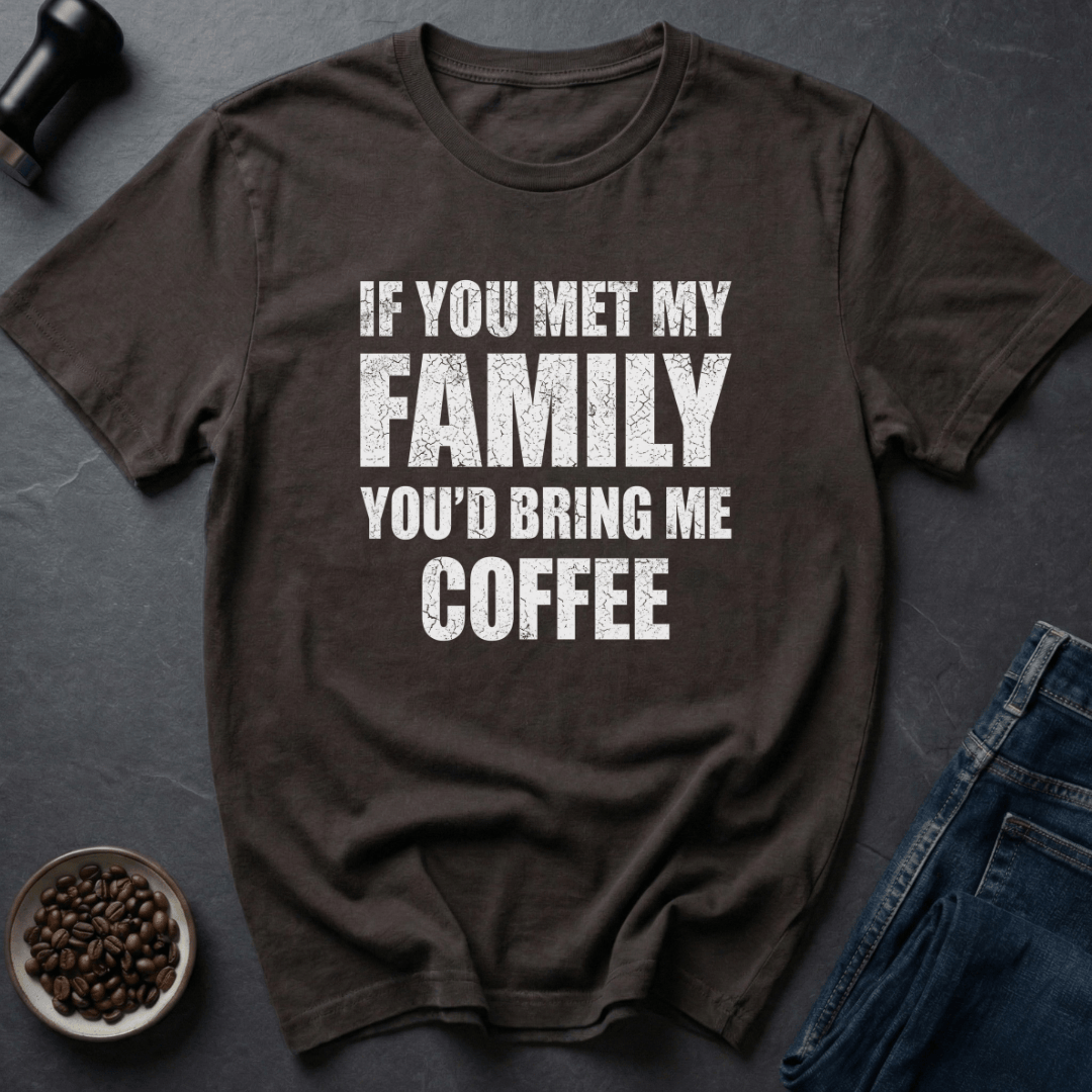 Coffee graphic Survival Brew T-Shirt in Dark Chocolate / S by Caffeine Dept
