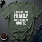 Coffee graphic Survival Brew T-Shirt in Military Green / S by Caffeine Dept
