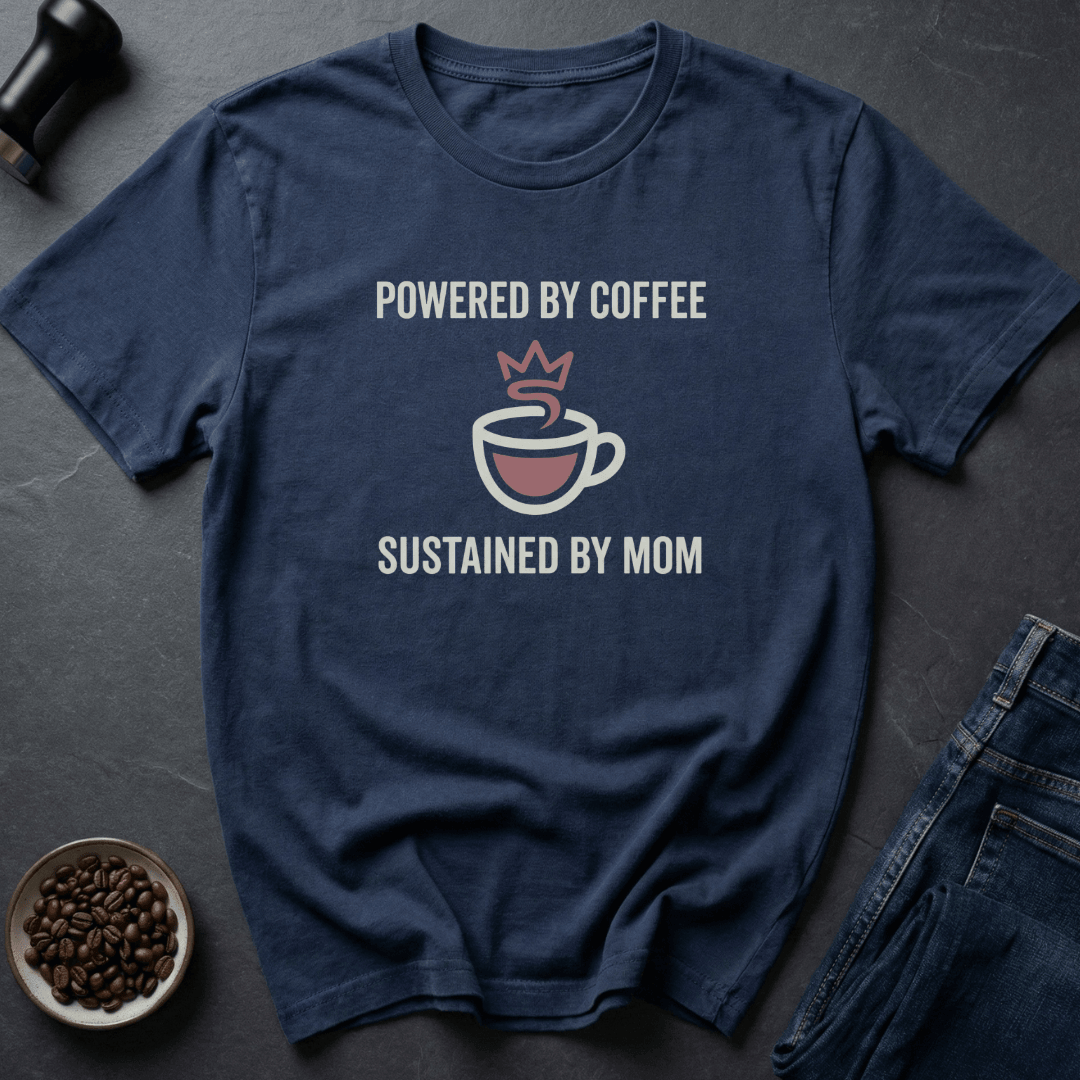 Coffee graphic Sustained By Mom T-Shirt in Charcoal / S by Caffeine Dept