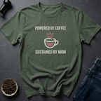 Coffee graphic Sustained By Mom T-Shirt in Charcoal / S by Caffeine Dept