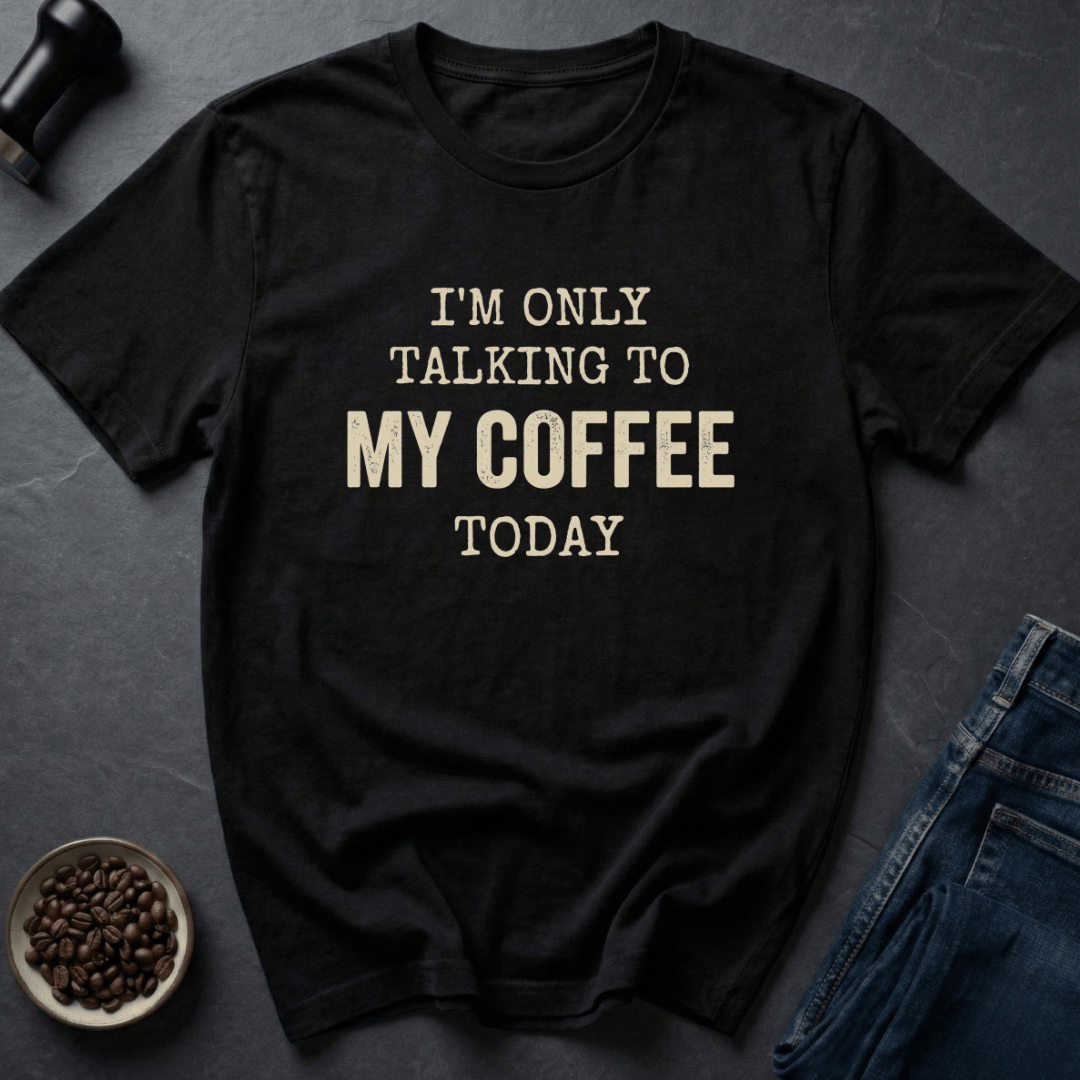 Coffee graphic Talking To Coffee T-Shirt in Black / S by Caffeine Dept