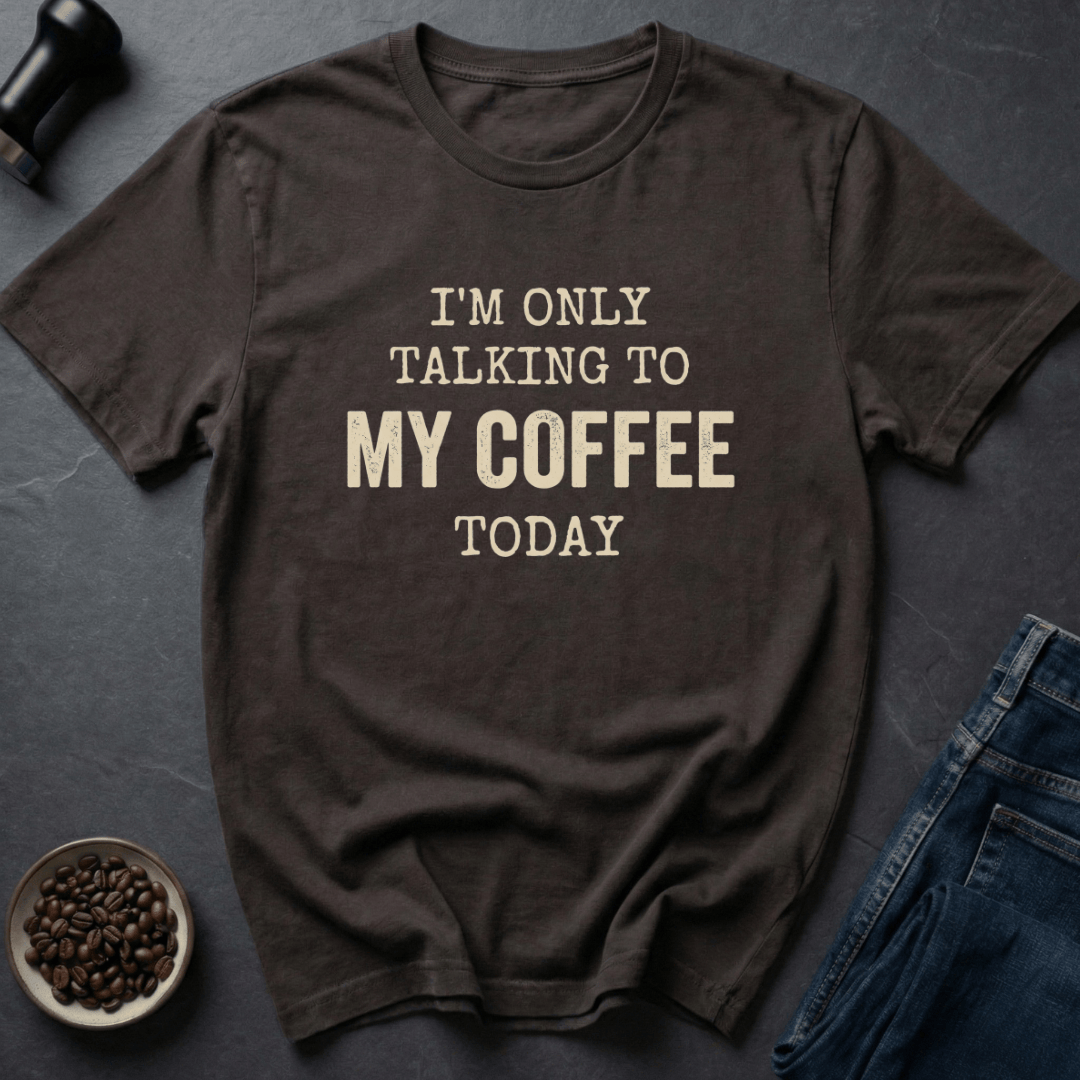 Coffee graphic Talking To Coffee T-Shirt in Dark Chocolate / S by Caffeine Dept