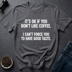 Coffee graphic Taste Issues T-Shirt in Charcoal / S by Caffeine Dept