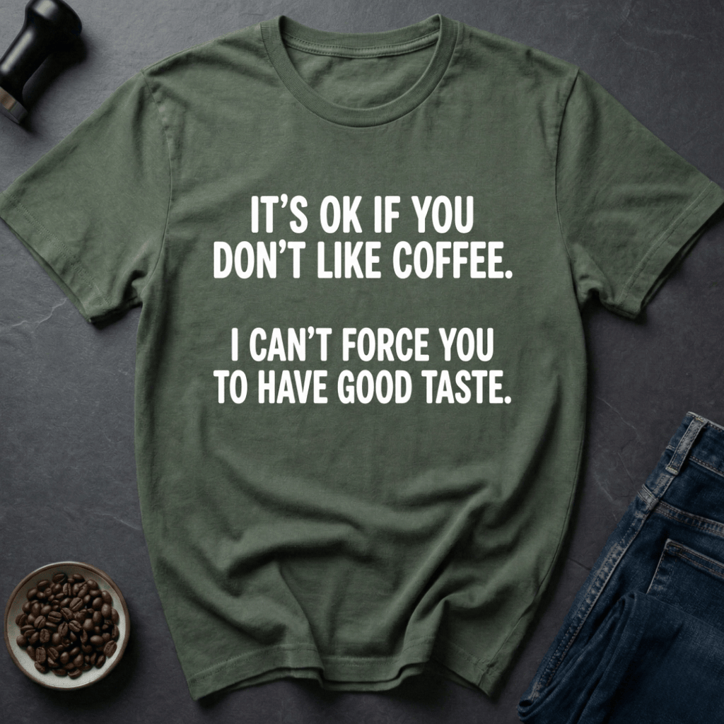 Coffee graphic Taste Issues T-Shirt in Military Green / S by Caffeine Dept