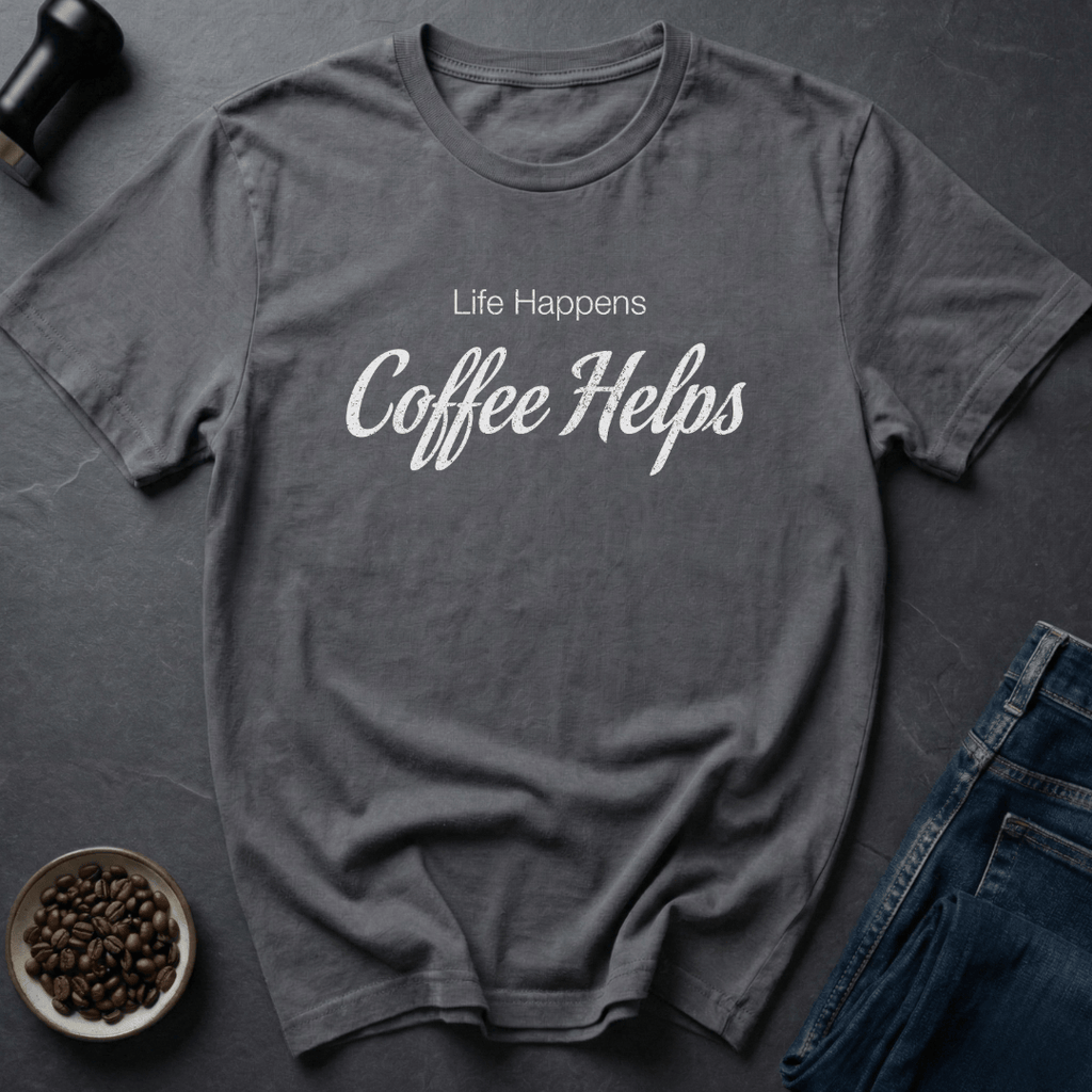 Coffee graphic Therapy In Cup T-Shirt in Charcoal / S by Caffeine Dept