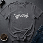 Coffee graphic Therapy In Cup T-Shirt in Charcoal / S by Caffeine Dept