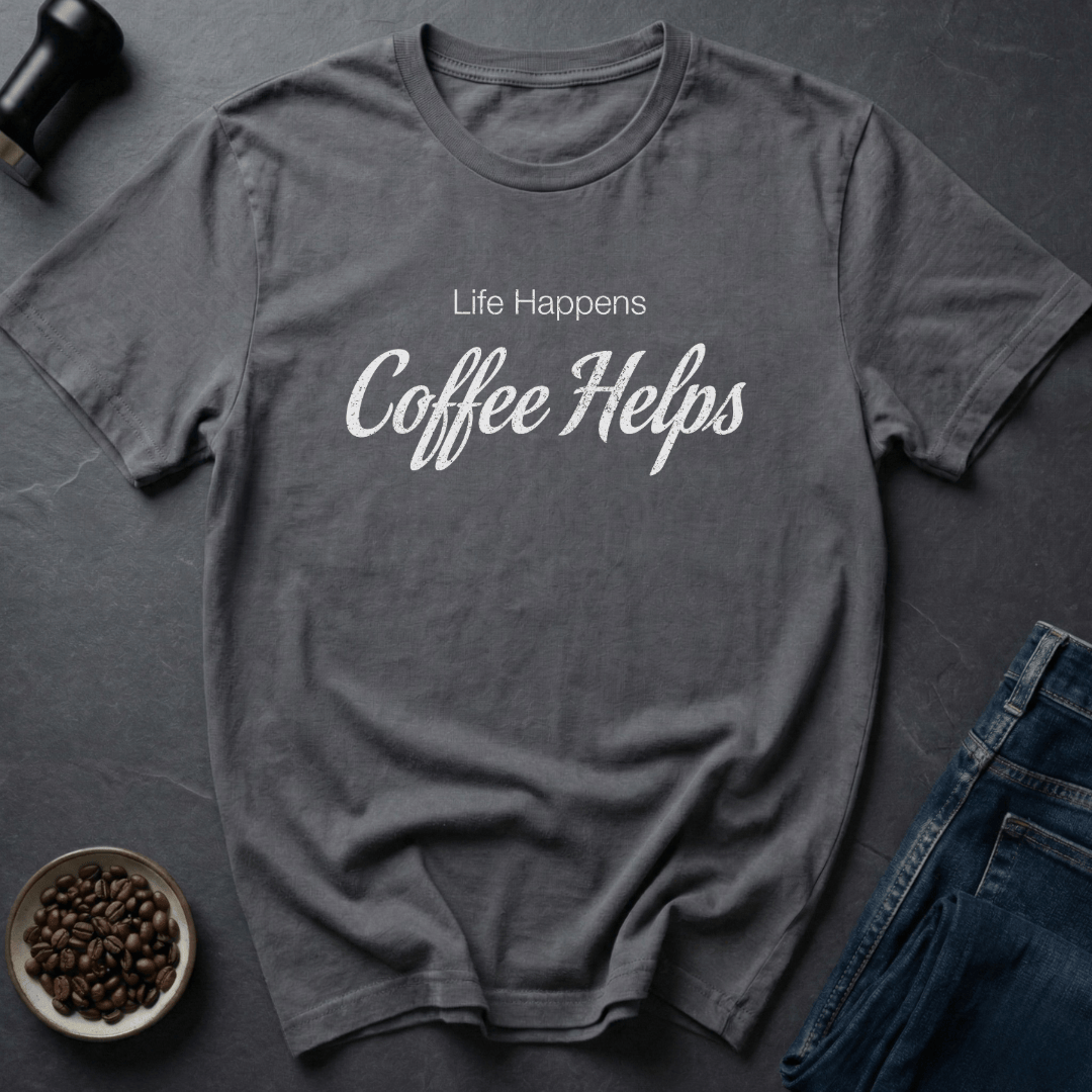 Coffee graphic Therapy In Cup T-Shirt in Charcoal / S by Caffeine Dept