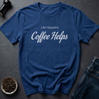Coffee graphic Therapy In Cup T-Shirt in Royal / S by Caffeine Dept