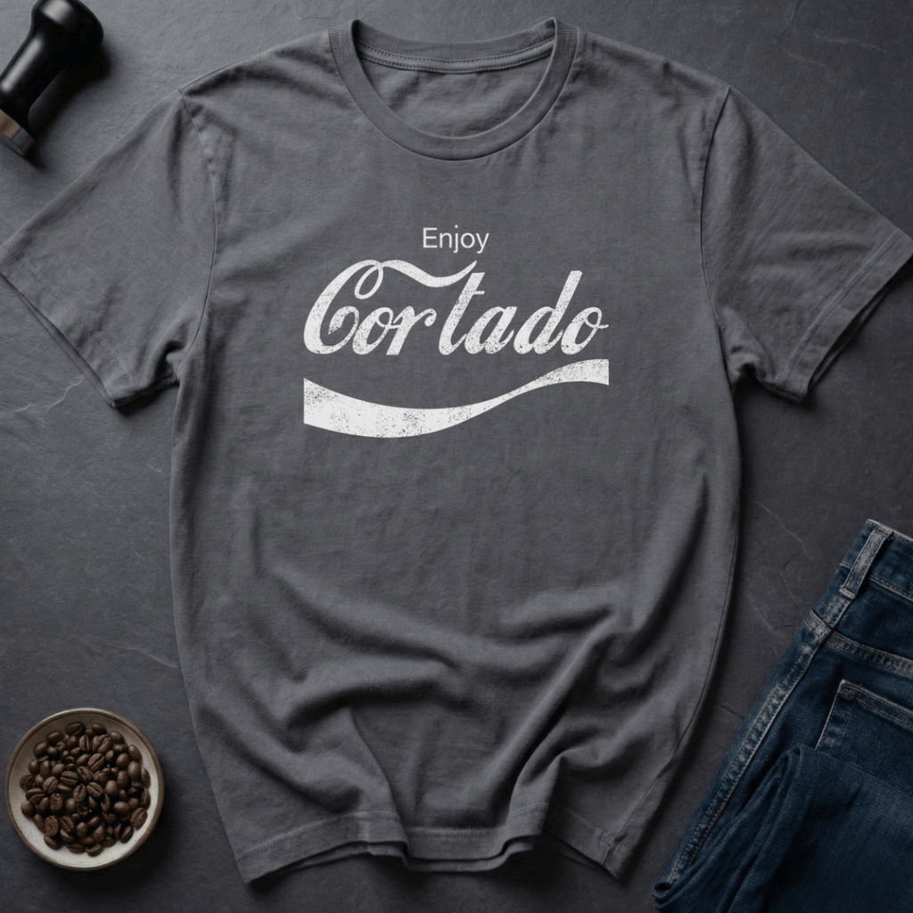 Coffee graphic Tiny Cup T-Shirt in Charcoal / S by Caffeine Dept