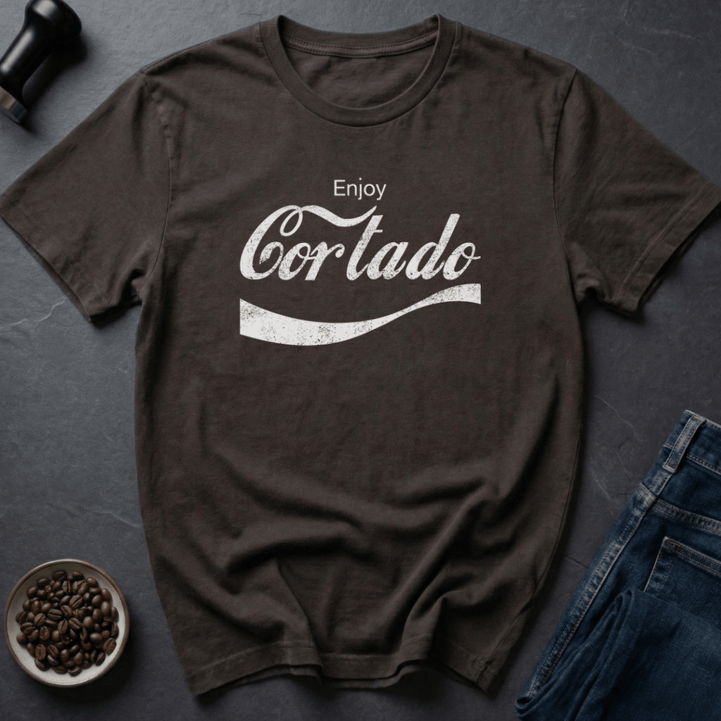 Coffee graphic Tiny Cup T-Shirt in Dark Chocolate / S by Caffeine Dept