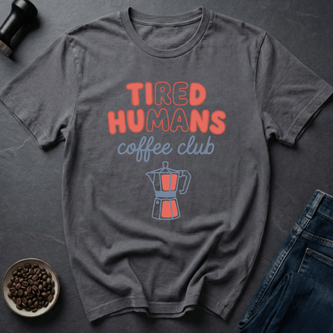 Coffee graphic Tired Humans T-Shirt in Black / S by Caffeine Dept