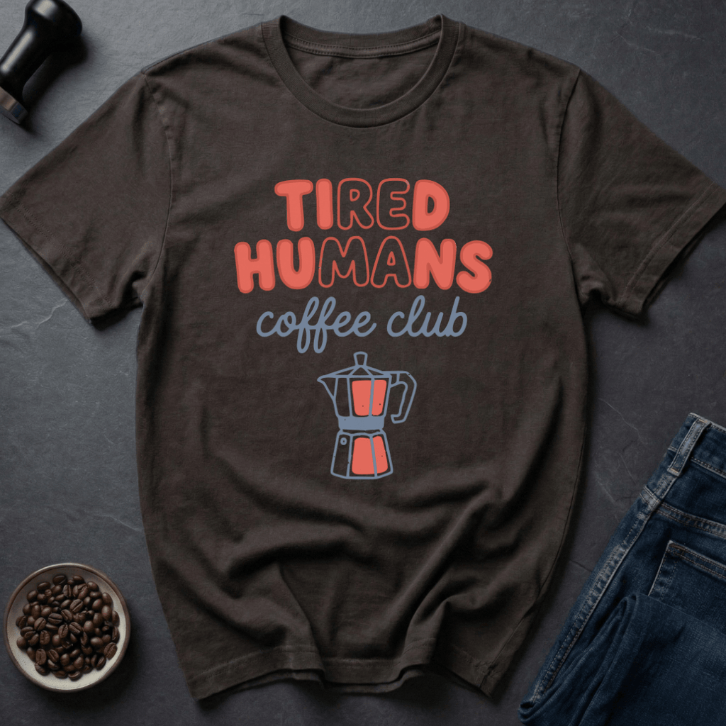 Coffee graphic Tired Humans T-Shirt in Black / S by Caffeine Dept