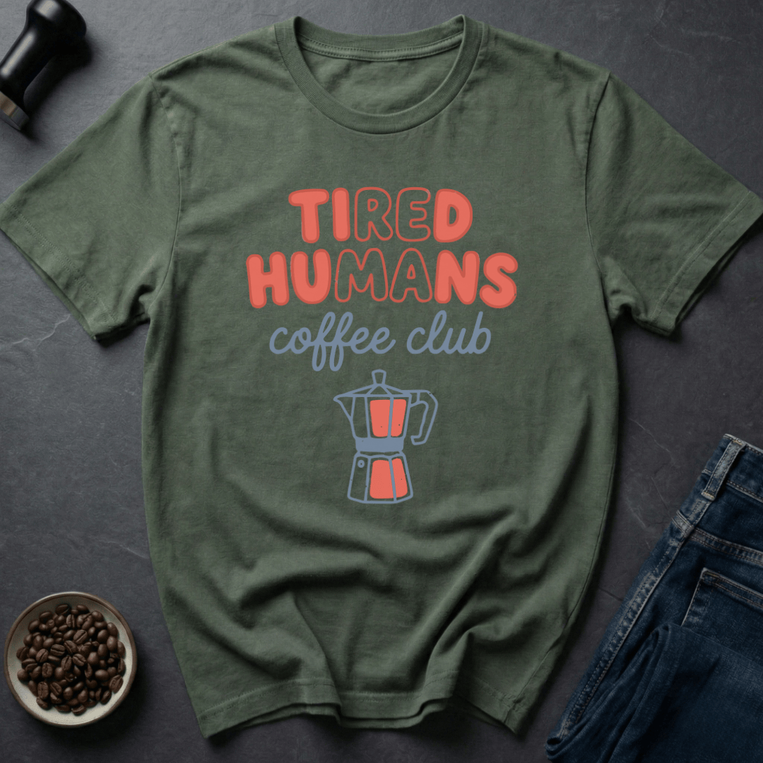 Coffee graphic Tired Humans T-Shirt in Black / S by Caffeine Dept