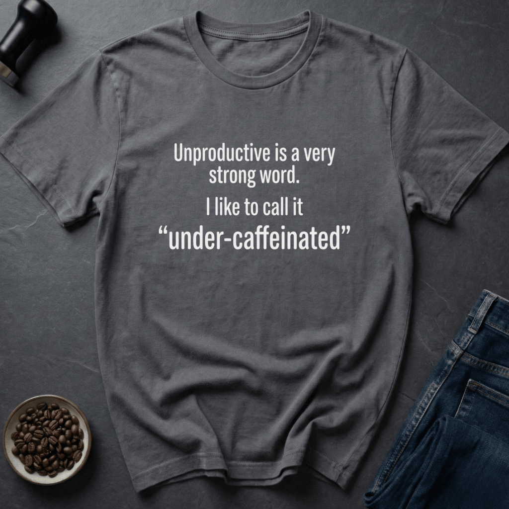 Coffee graphic Under-Caffeinated T-Shirt in Charcoal / S by Caffeine Dept