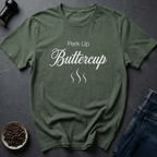 Coffee graphic Up Buttercup T-Shirt in Military Green / S by Caffeine Dept