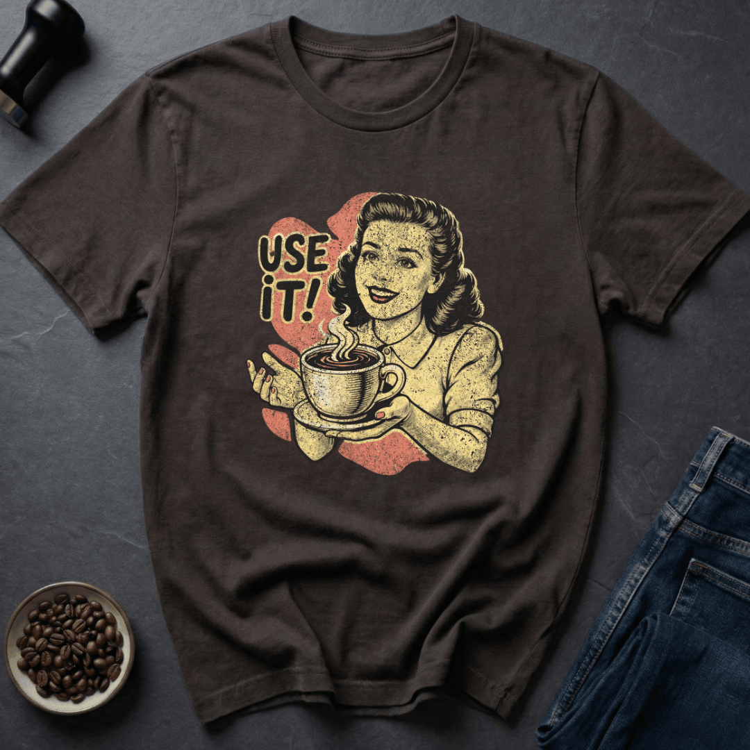 Coffee graphic Use It T-Shirt in Charcoal / S by Caffeine Dept