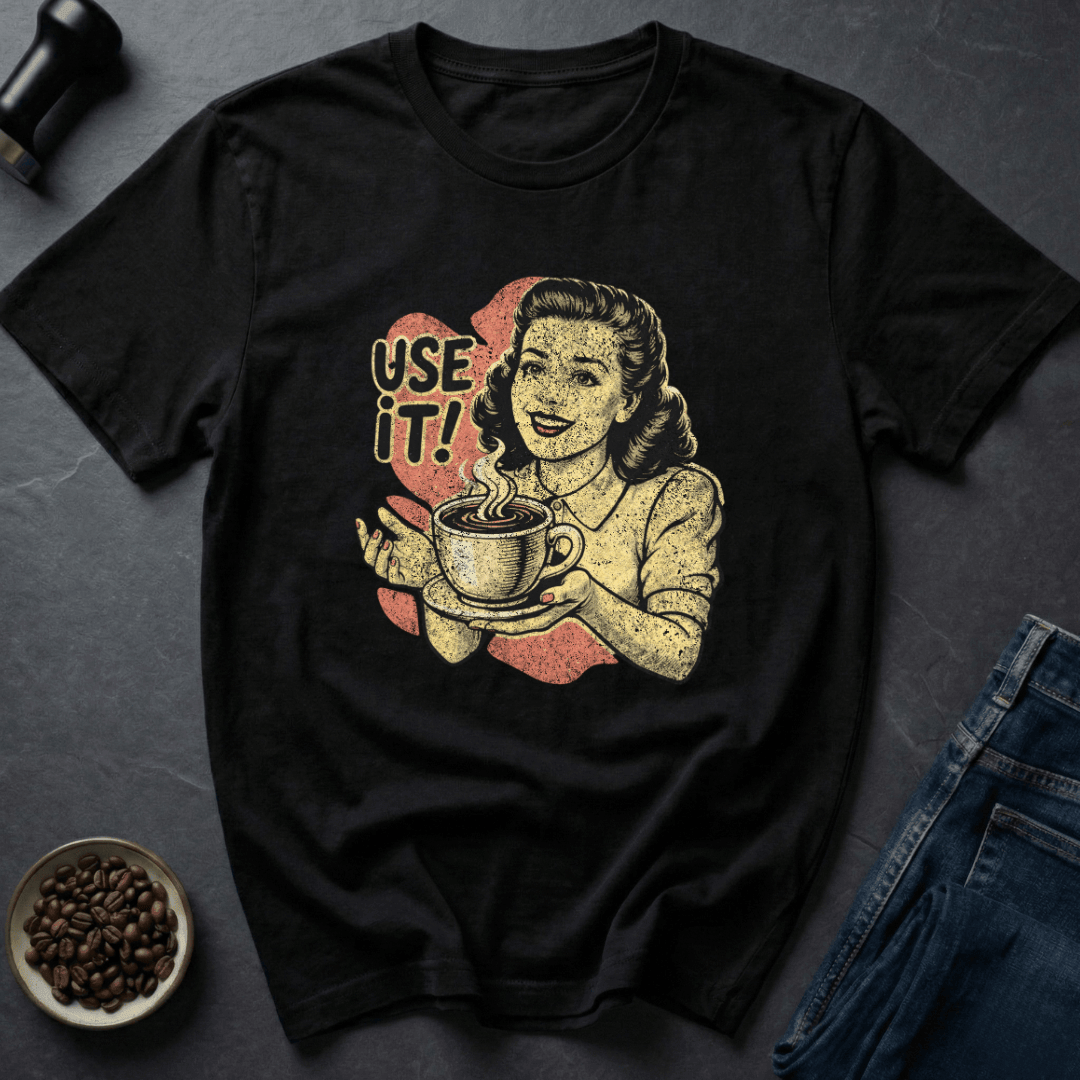 Coffee graphic Use It T-Shirt in Charcoal / S by Caffeine Dept