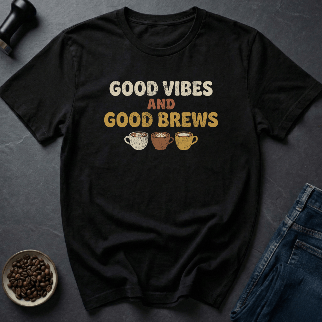 Coffee graphic Vibe Brew T-Shirt in Black / S by Caffeine Dept