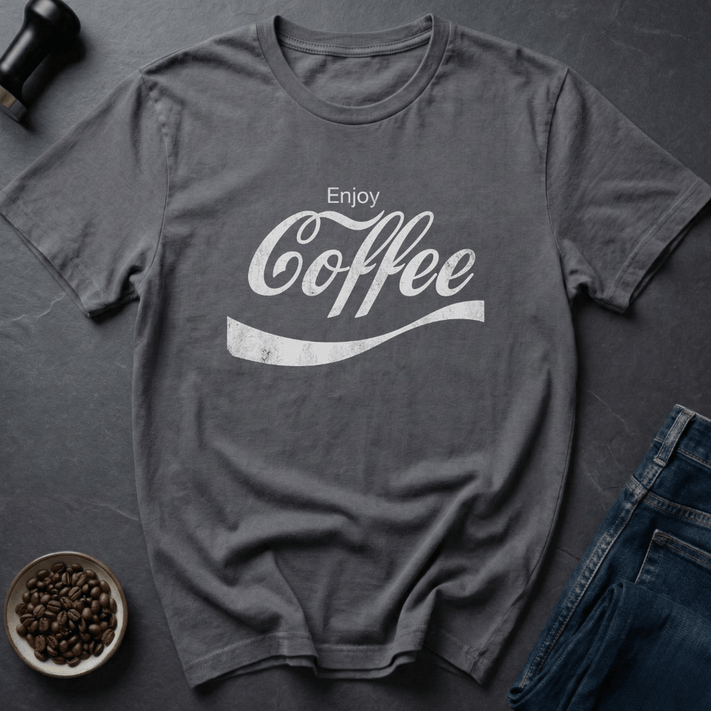 Coffee graphic Vintage Buzz T-Shirt in Charcoal / S by Caffeine Dept