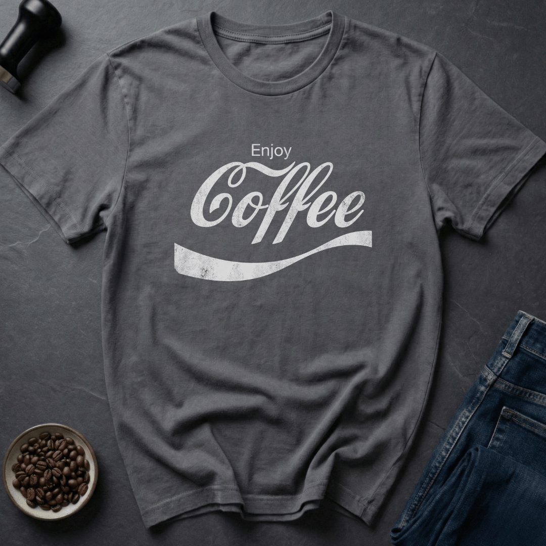 Coffee graphic Vintage Buzz T-Shirt in Charcoal / S by Caffeine Dept