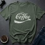 Coffee graphic Vintage Buzz T-Shirt in Military Green / S by Caffeine Dept