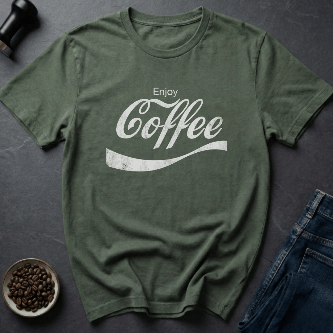 Coffee graphic Vintage Buzz T-Shirt in Military Green / S by Caffeine Dept