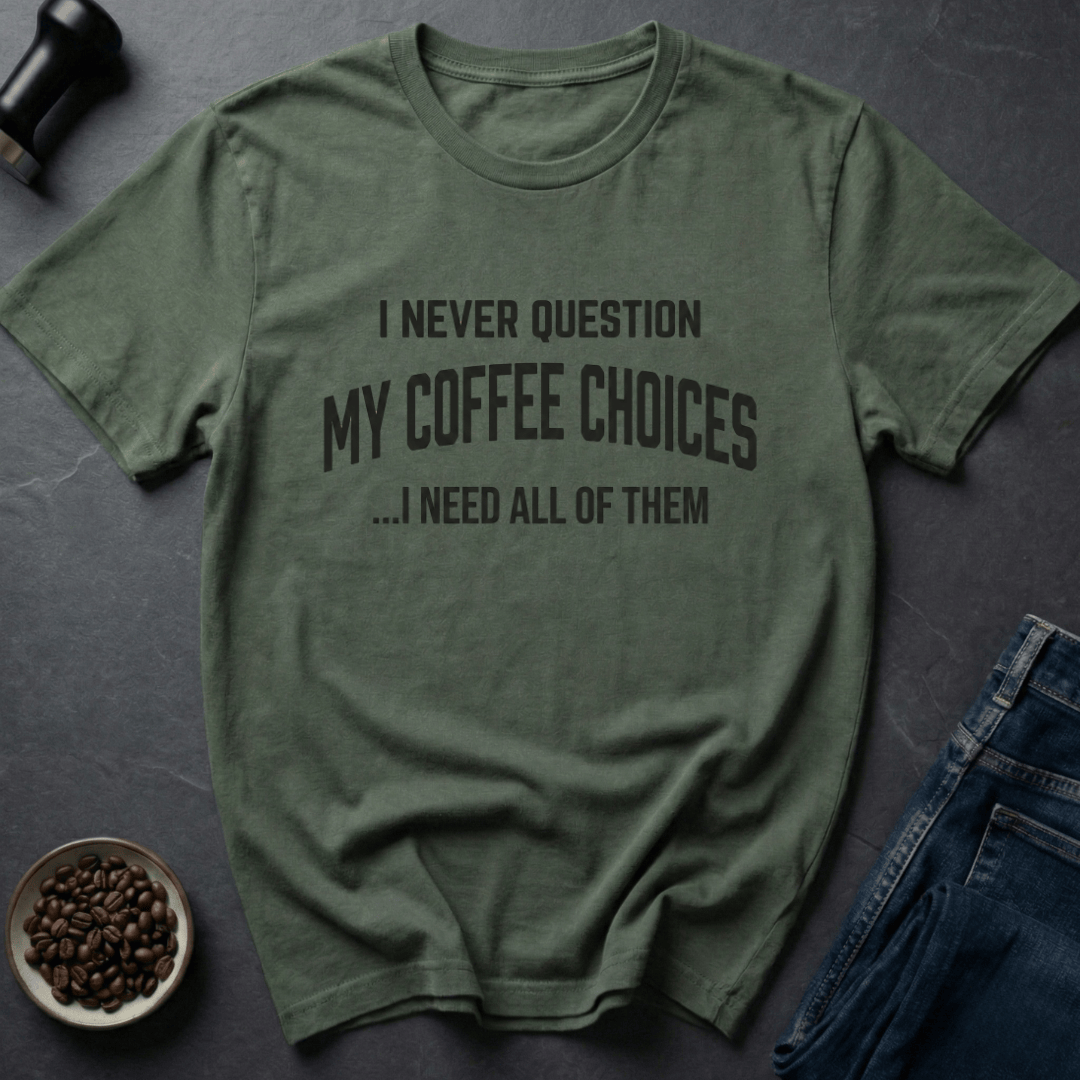 Coffee graphic Vintage Coffee T-Shirt in Military Green / S by Caffeine Dept