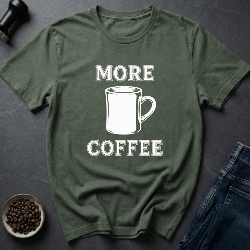 Coffee graphic Vintage Coffee T-Shirt in Military Green / S by Caffeine Dept