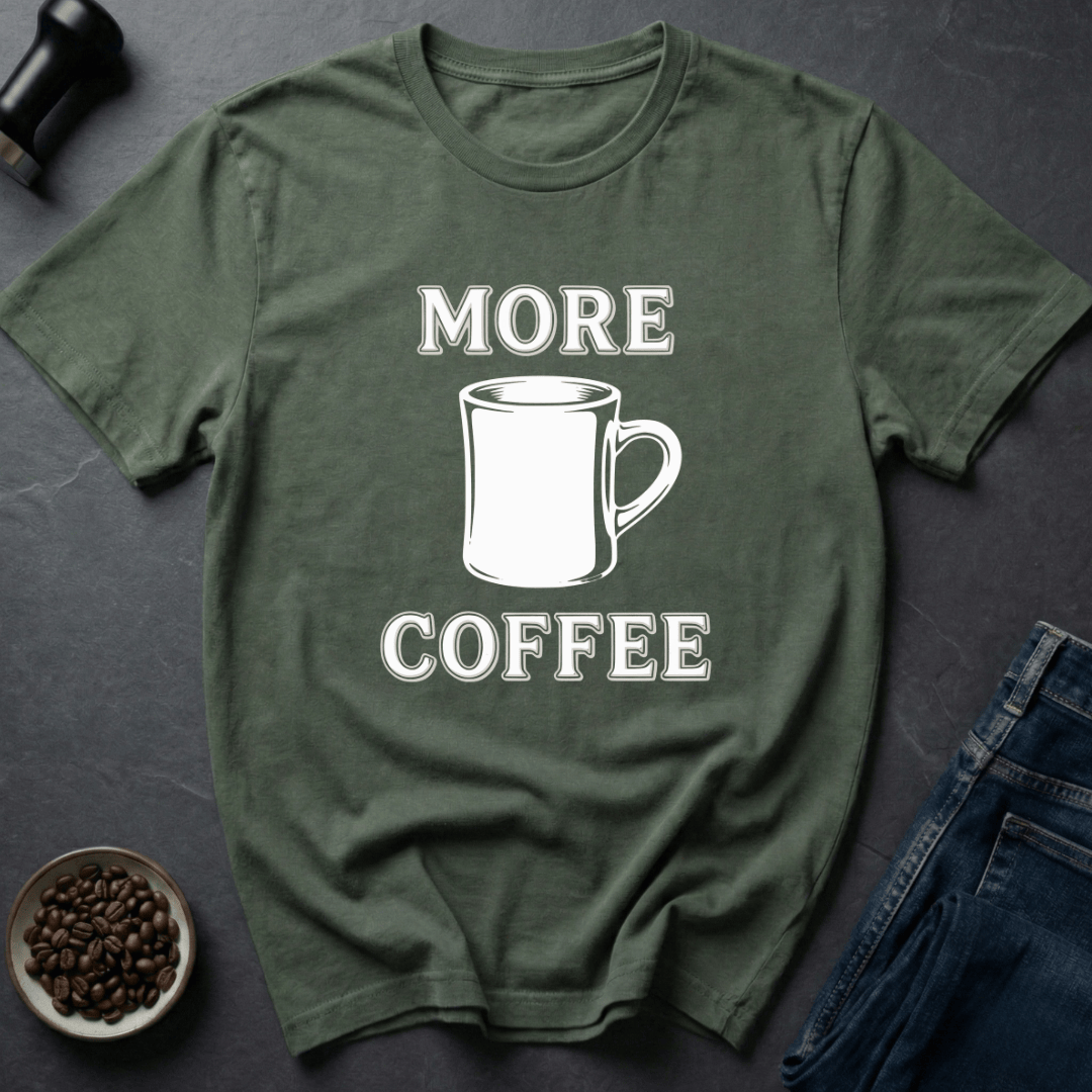 Coffee graphic Vintage Coffee T-Shirt in Military Green / S by Caffeine Dept