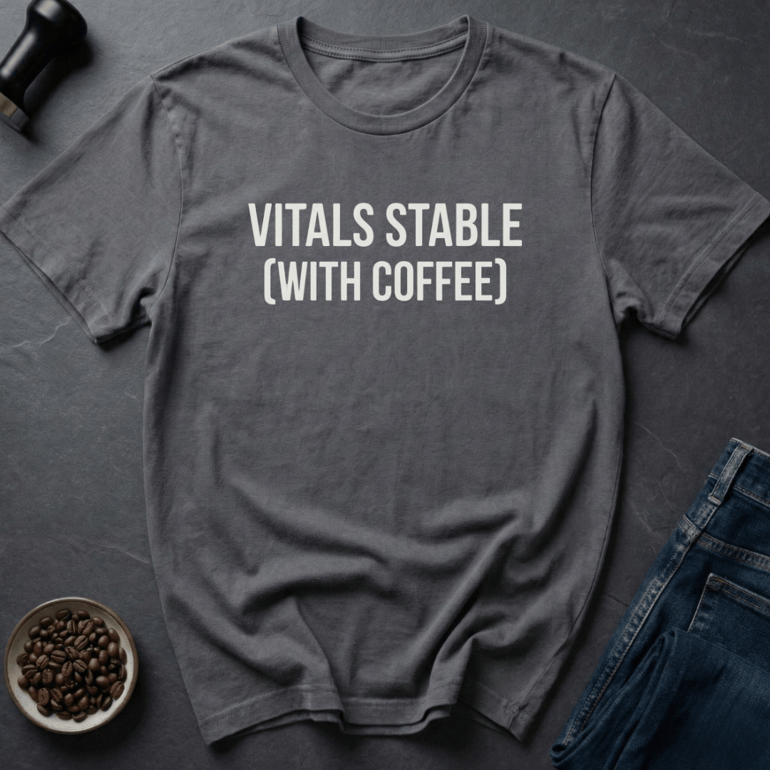 Coffee graphic Vitals Stable T-Shirt in Black / S by Caffeine Dept