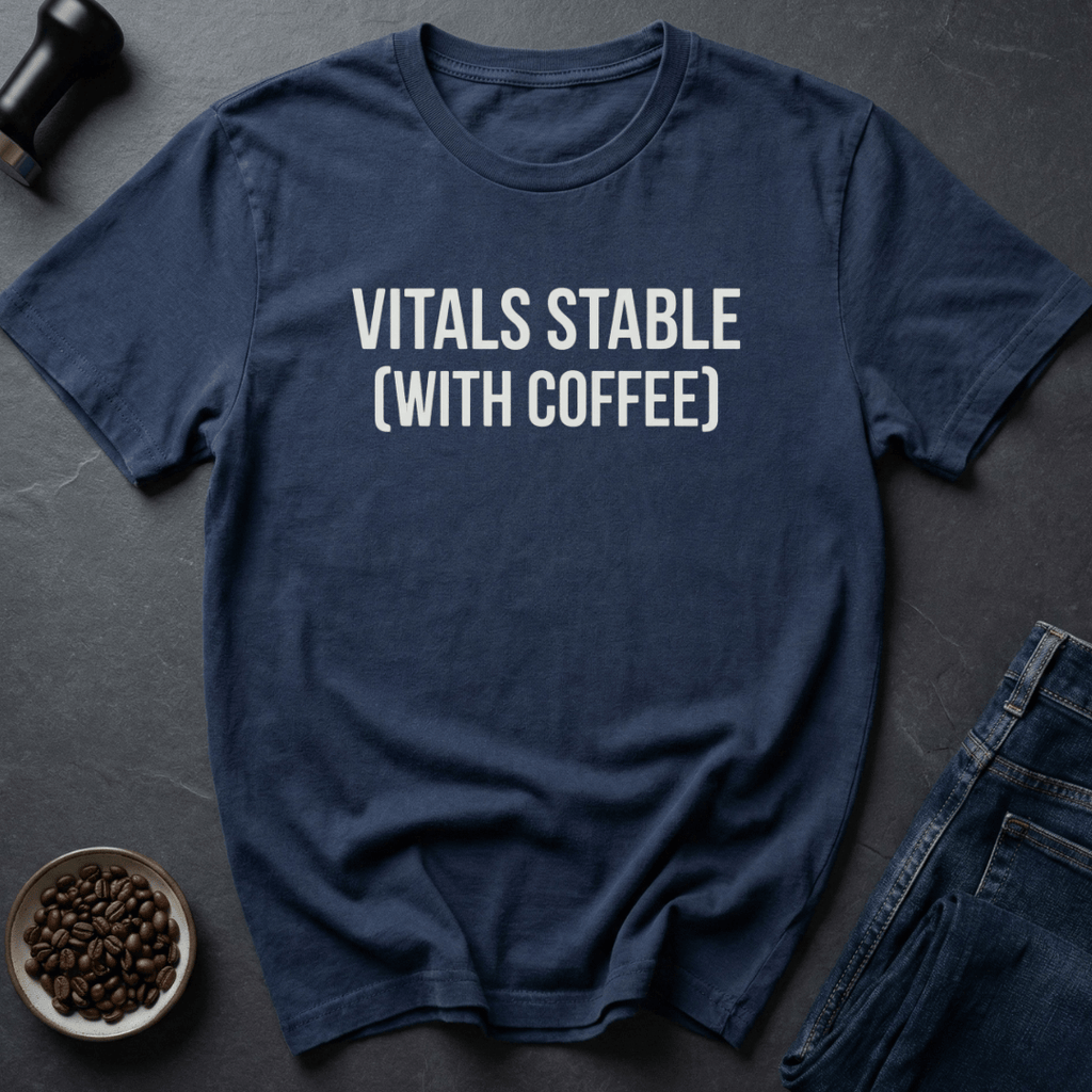 Coffee graphic Vitals Stable T-Shirt in Black / S by Caffeine Dept