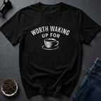 Coffee graphic Waking Up T-Shirt in Black / S by Caffeine Dept
